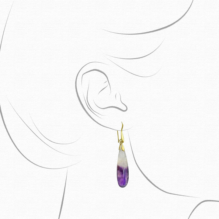 Colorblock Amethyst Earrings