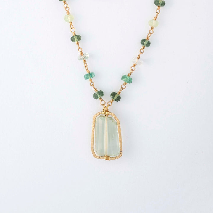 Prasiolite, Apatite, Moss Agate Necklace