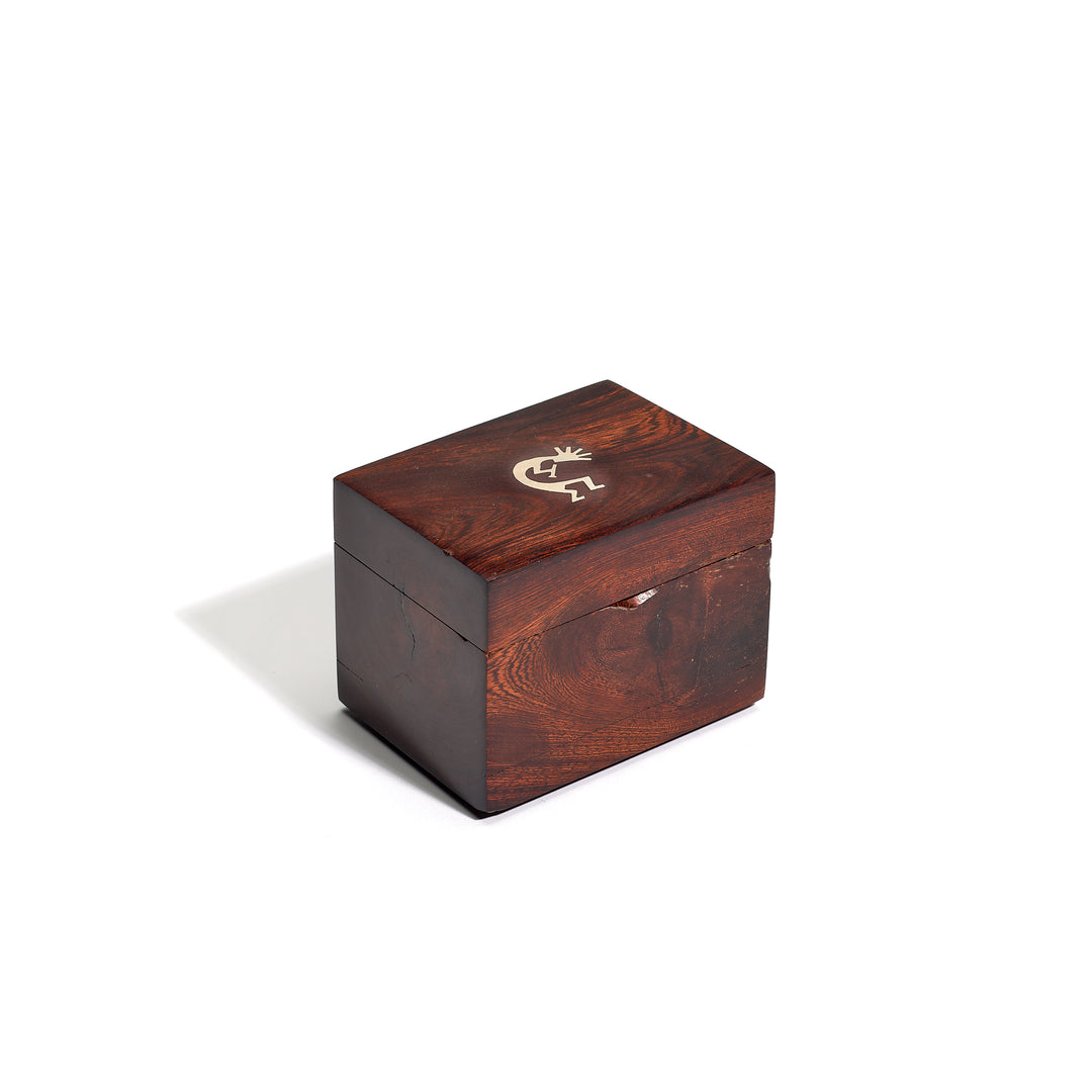 Ironwood Box with Silver Kokopelli Figure