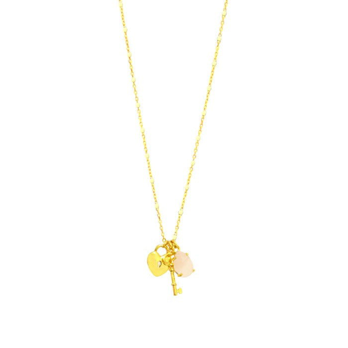 Peach Cats Eye Necklace