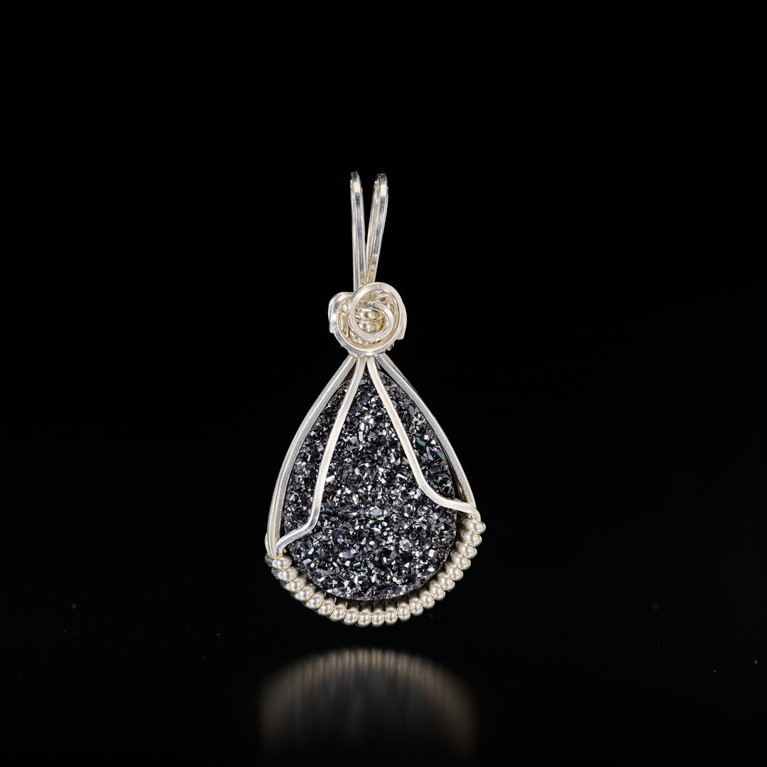 Black Drusy Pendant