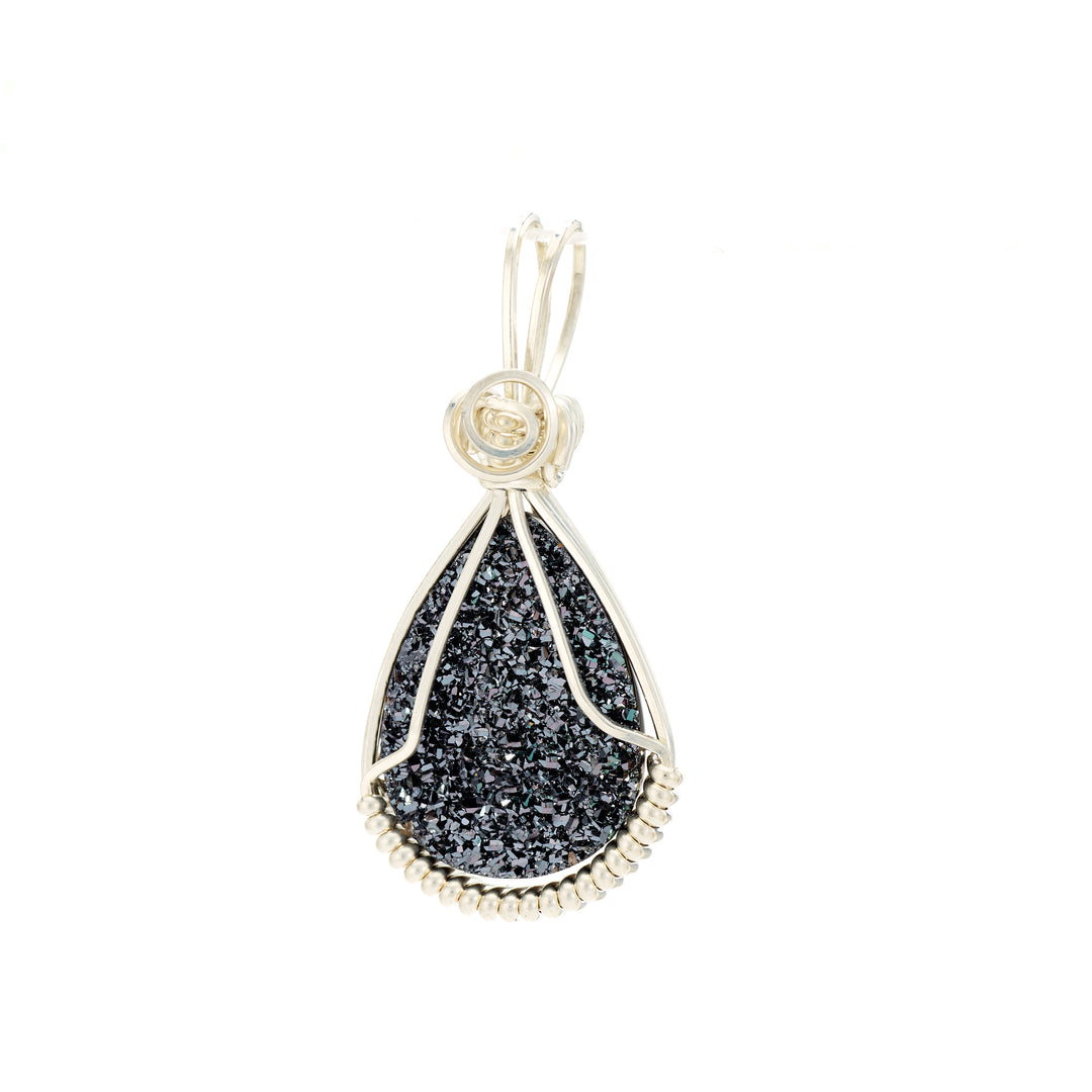 Black Drusy Pendant