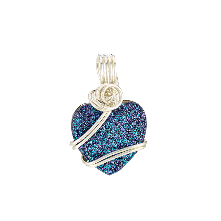 Drusy Quartz Heart Pendant