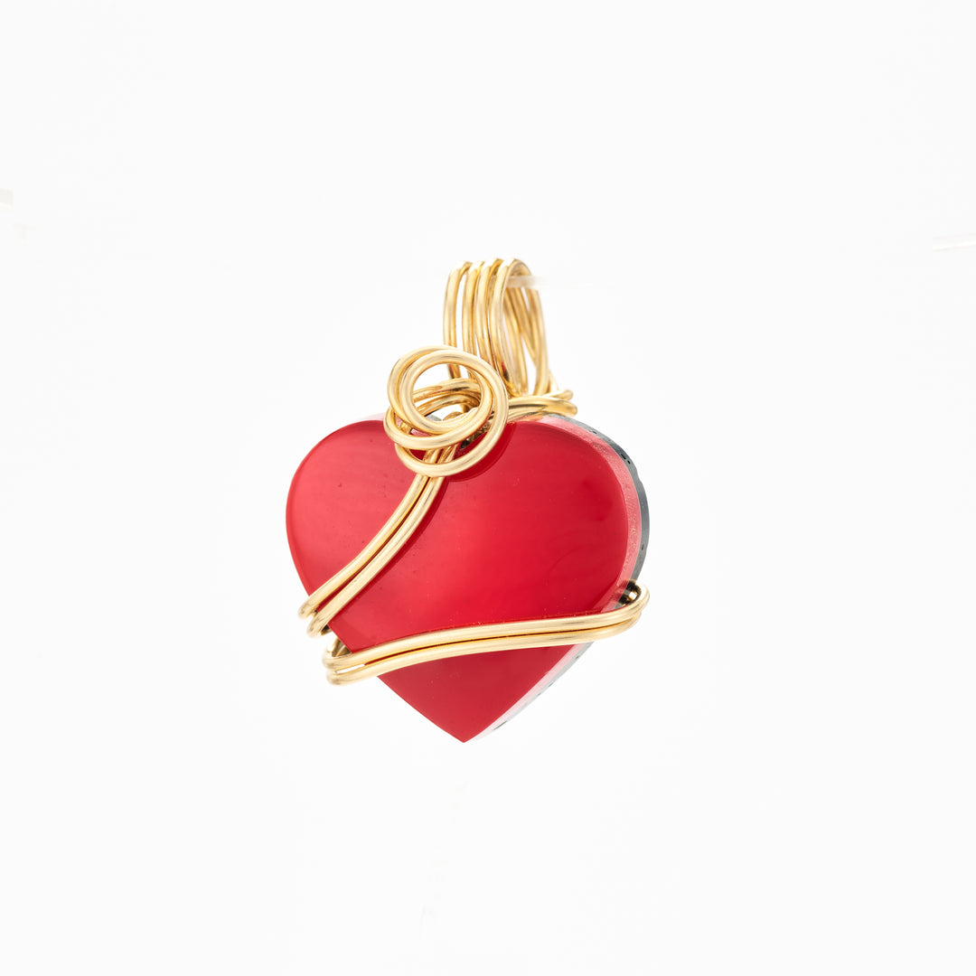 Rosarita Gold Slag Heart Pendant