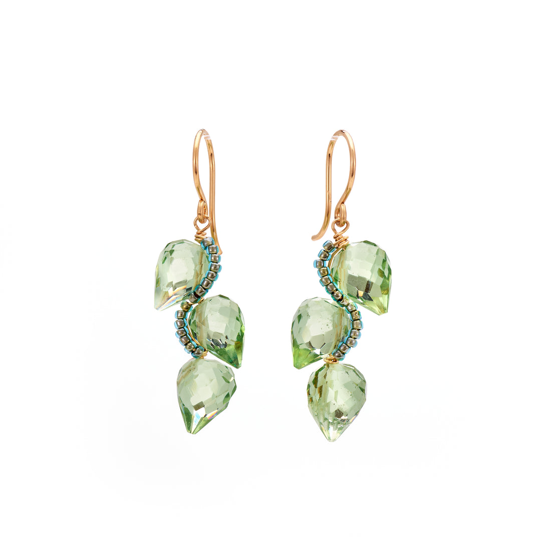 Green Quartz Drop Earrings