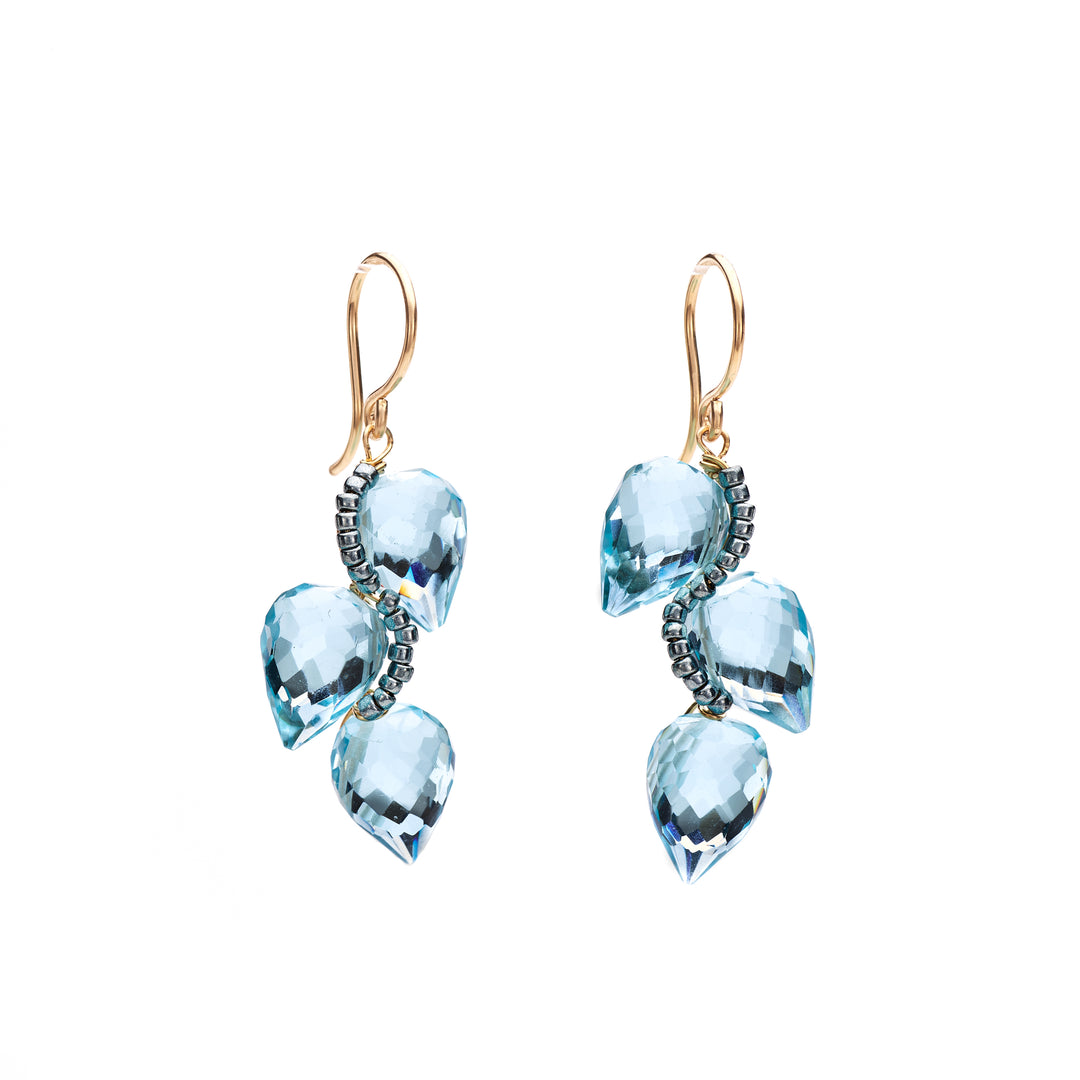 Aquamarine Quartz Drop Earrings