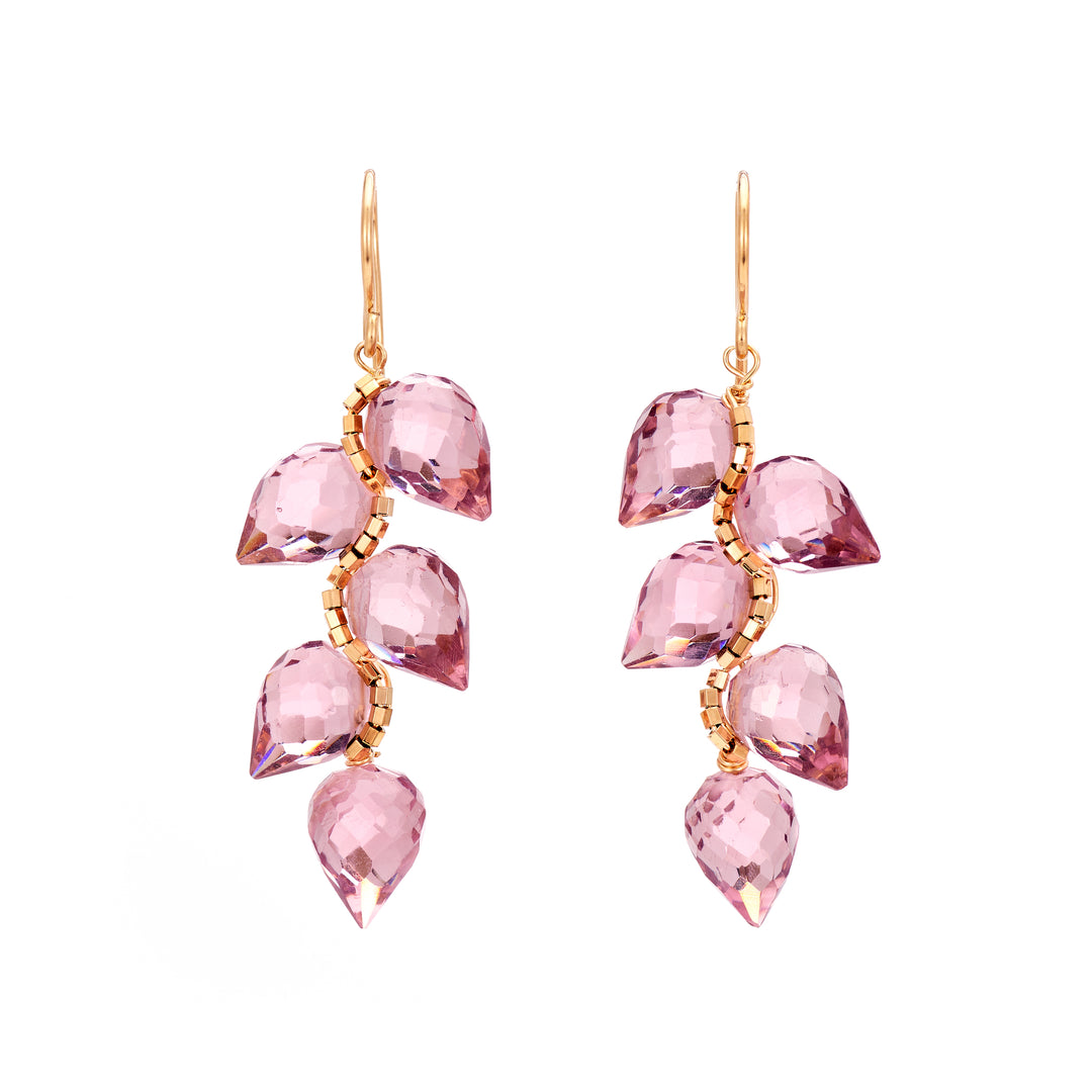 Plum Quartz Drop Earrings