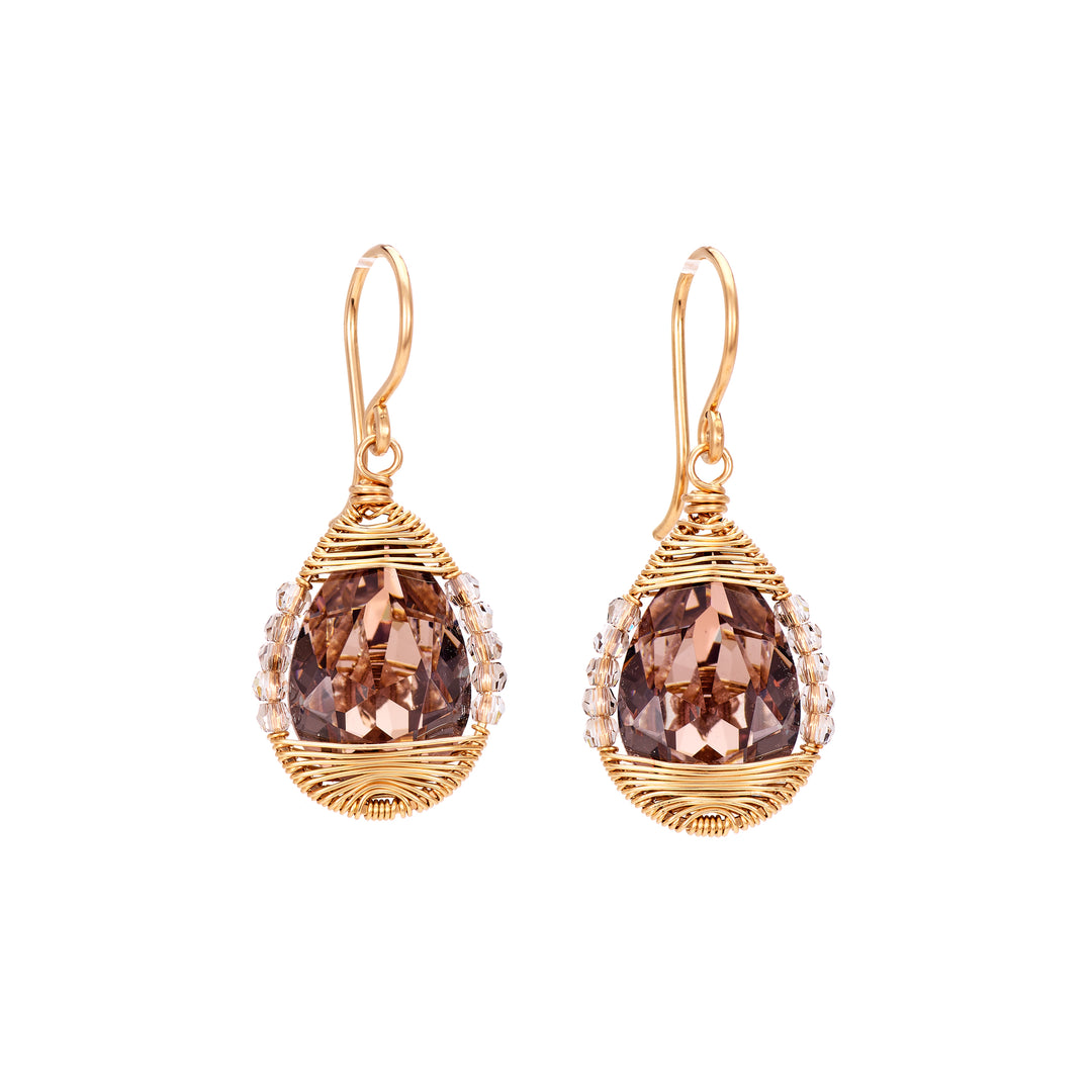 Taupe Mix Wire Wrap Earrings