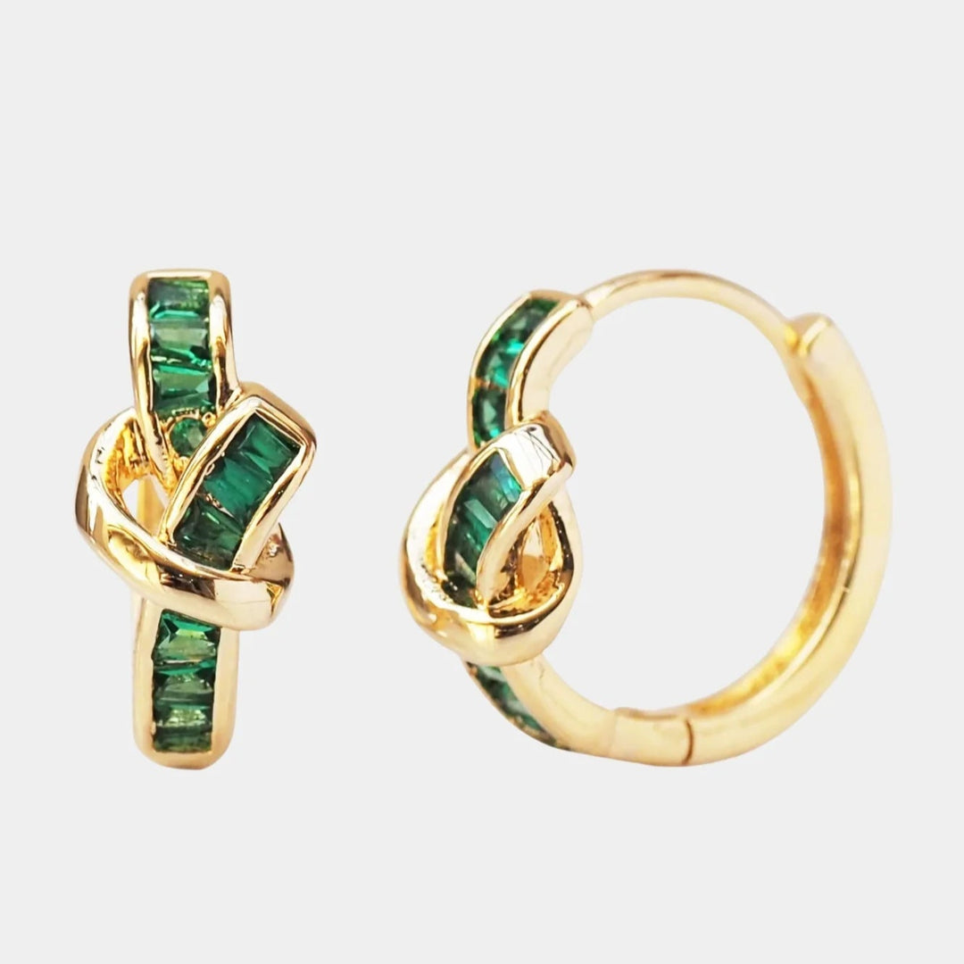 Love Knot Baguette Art Deco Huggie
