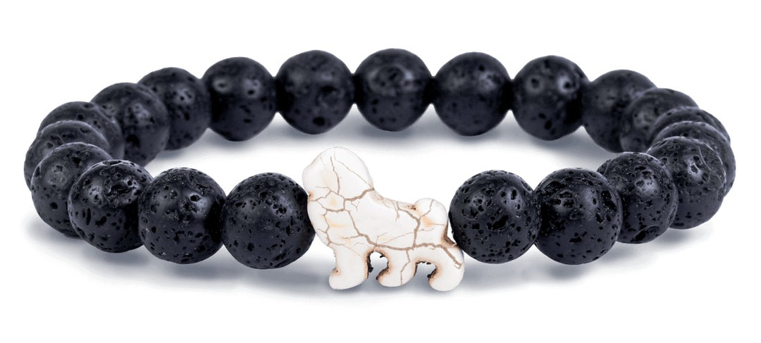 The Excursion: Lion Tracking Bracelet- Lava Stone
