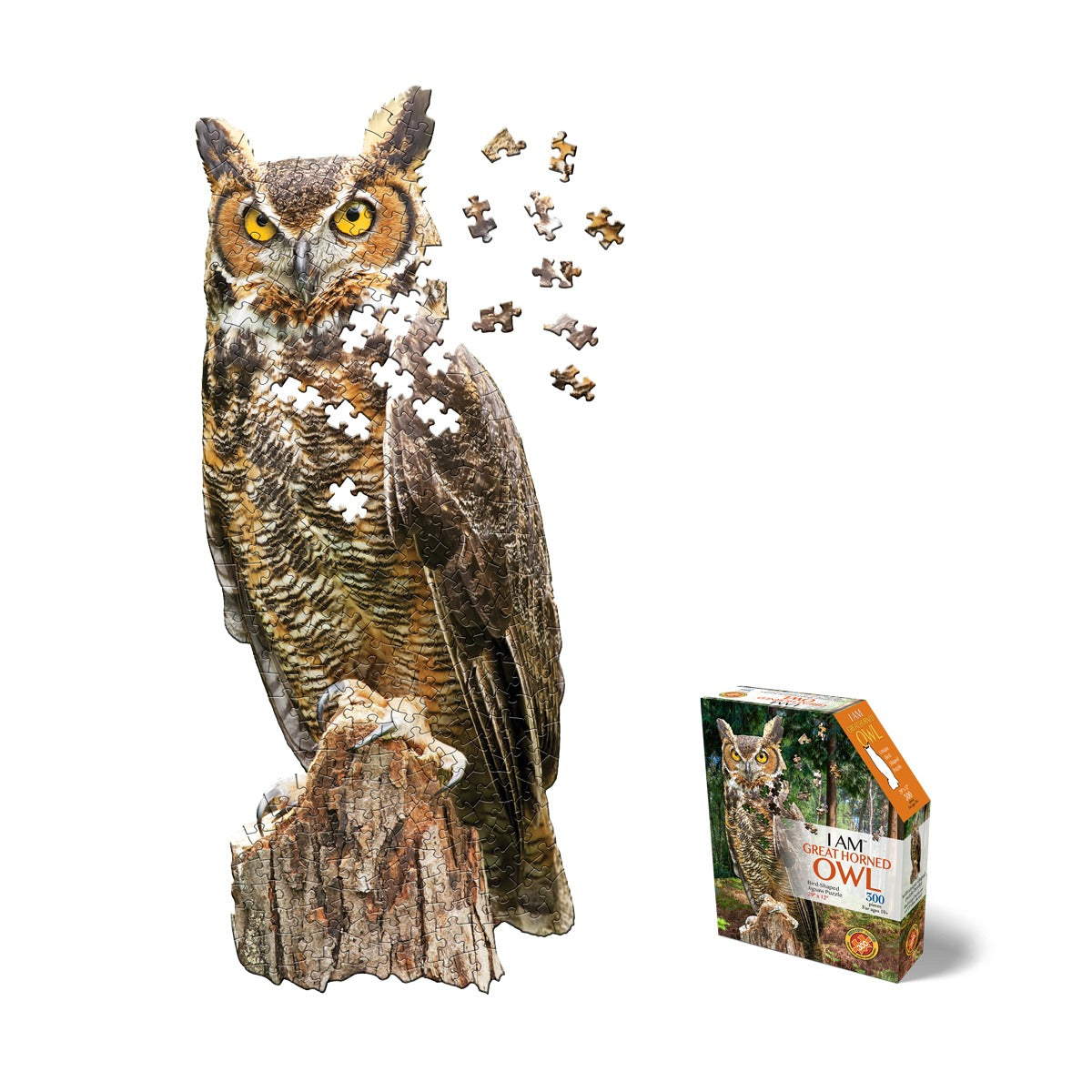 邦楽 OwL I Am Great Horned Owl, 300 Piece Puzzle – Houston Museum of