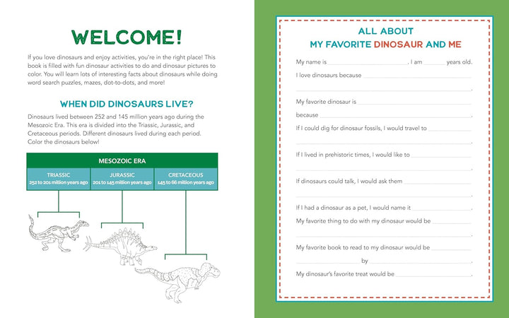 Dinosaur Activity Book for Kids