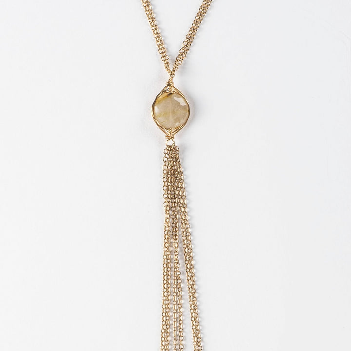 Rutile Quartz Tassel Necklace