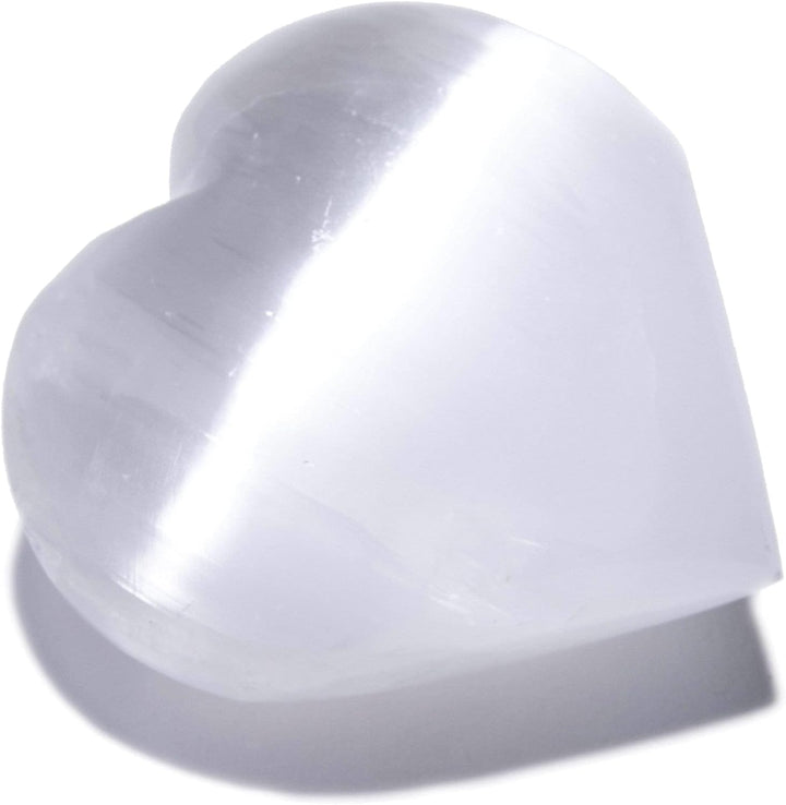 Selenite Heart Carving