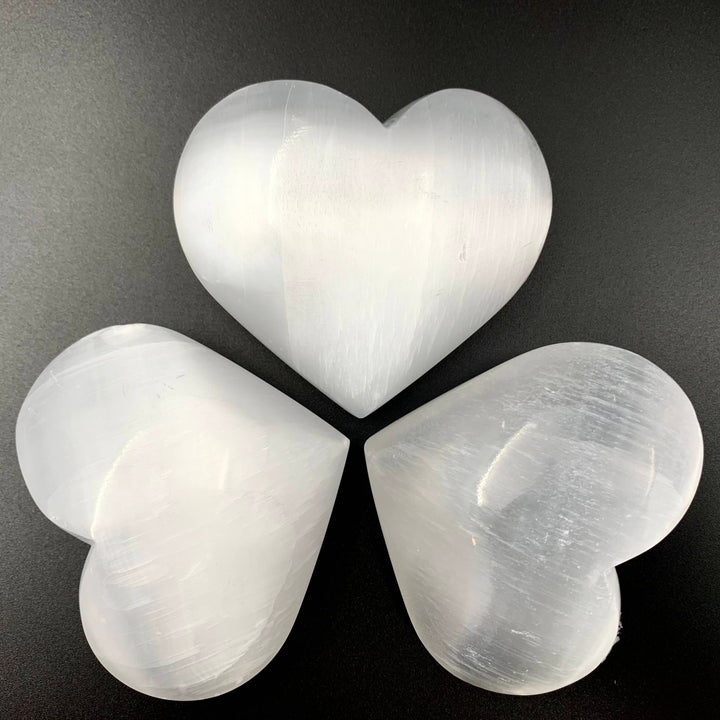 Selenite Heart Carving