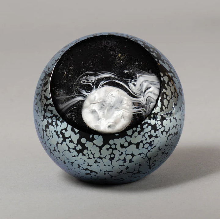 Full Moon Art Glass Paperweight