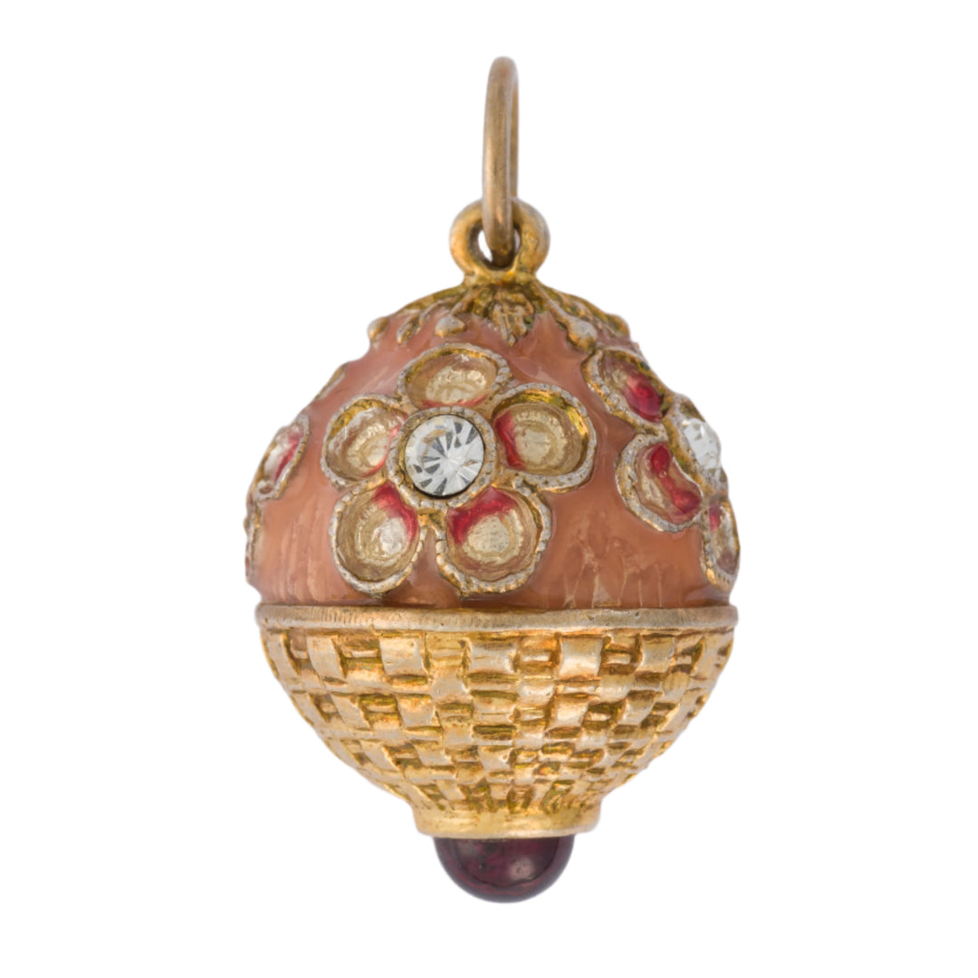 Russian Egg Pendant- Pink Flowers