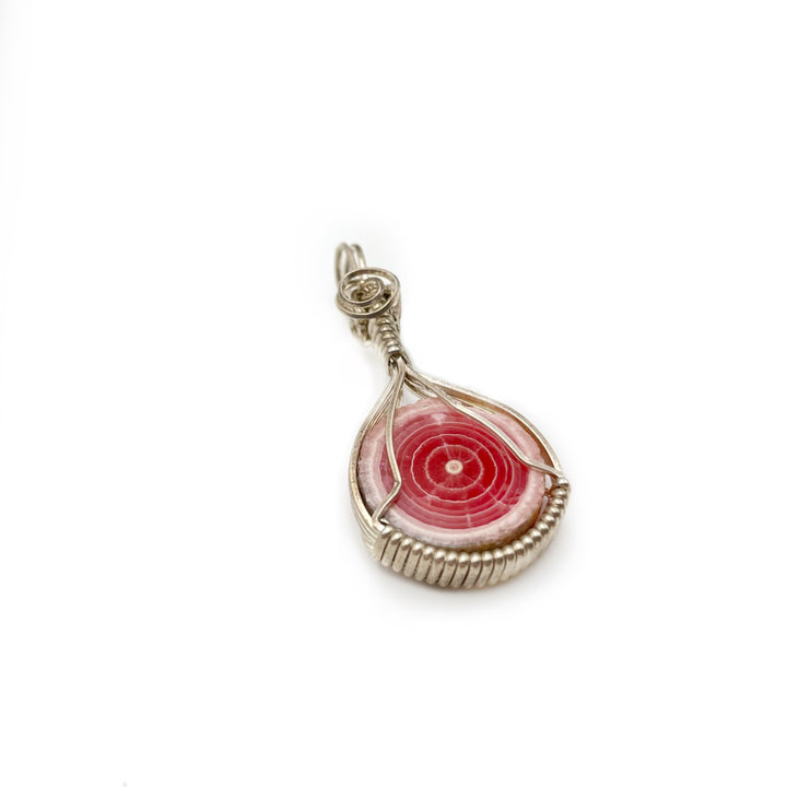 Rhodocrosite Stalactite Cross Section Pendant