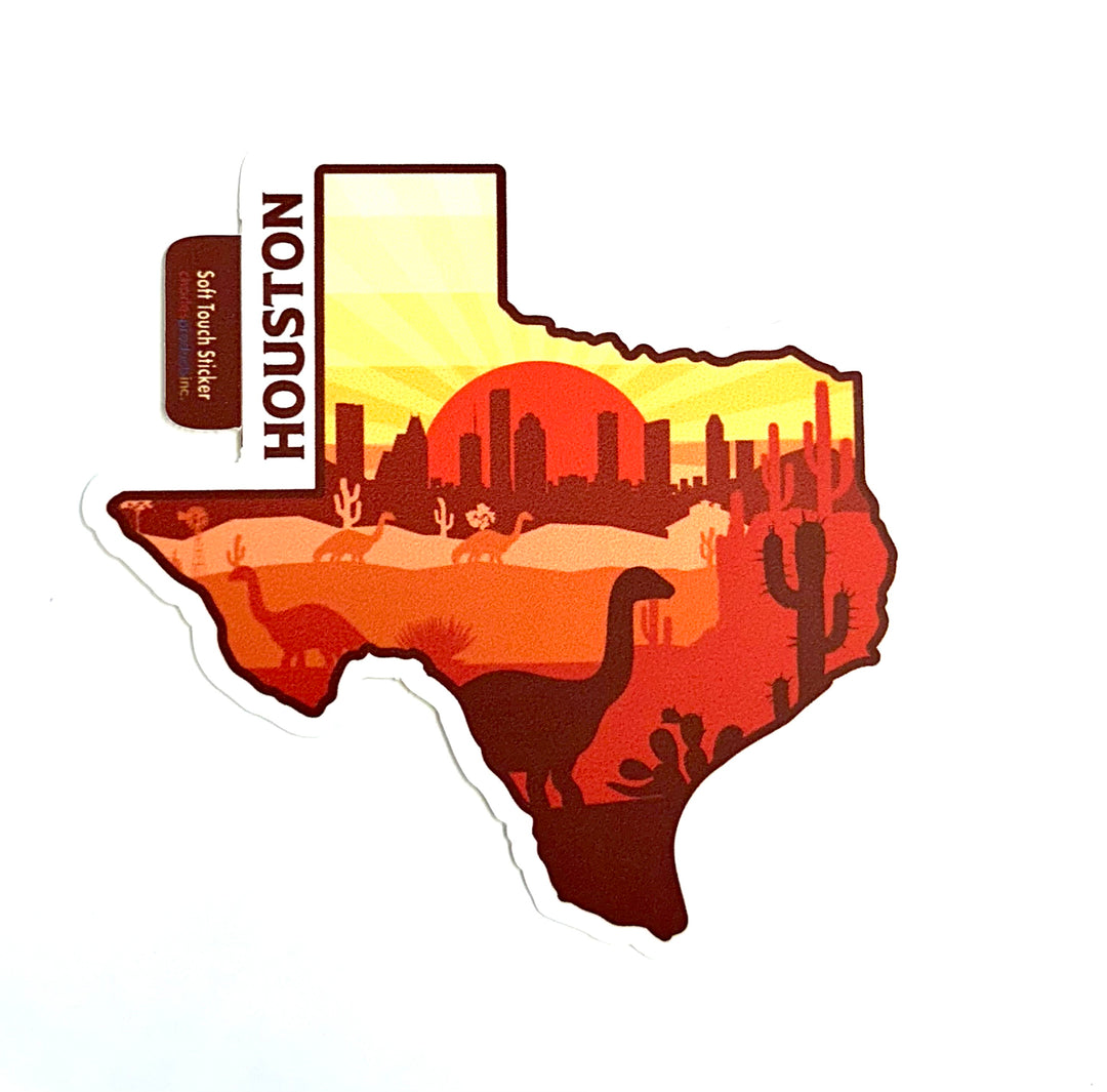 HMNS Dinosaur Houston Texas Skyline Sticker
