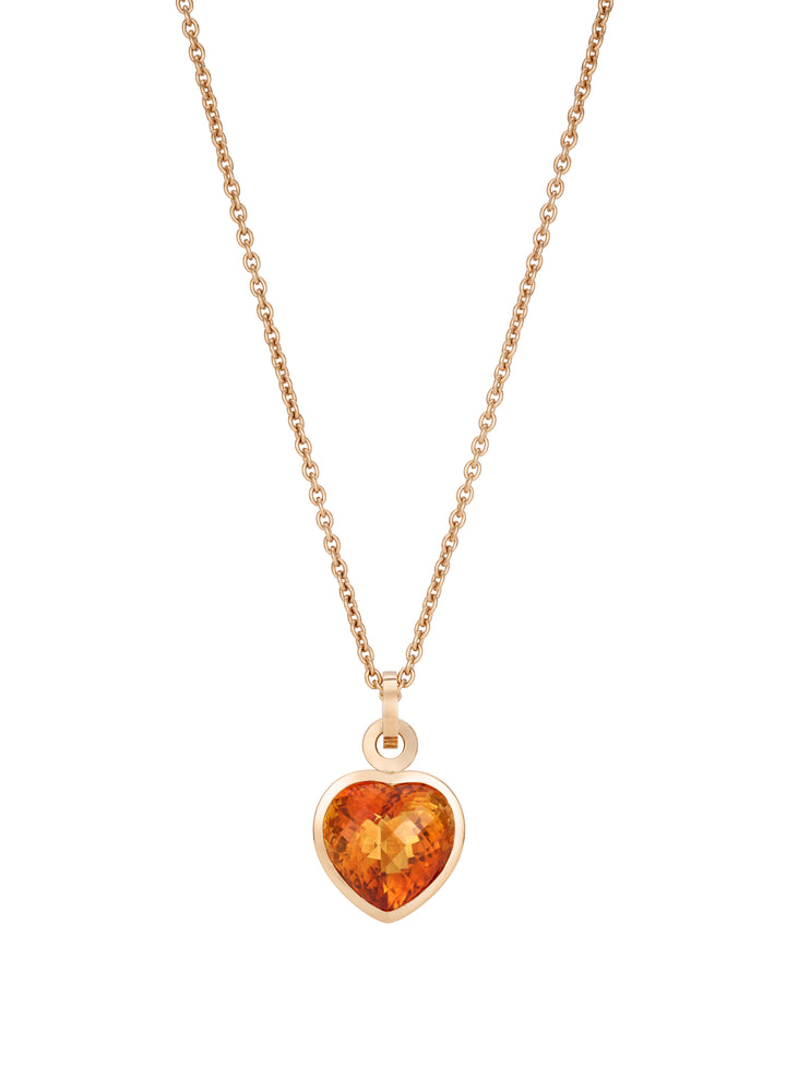 "Heart of Citrine" Heart Pendant and Necklace