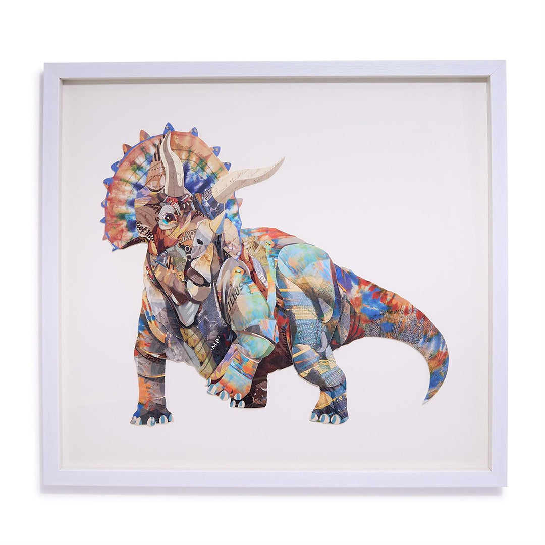 Triceratops Paper Collage Wall Art