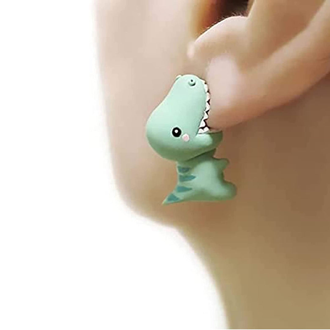 Green Dino Earrings