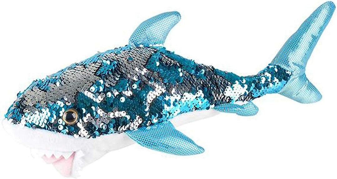 10" Sequin White Shark Plush