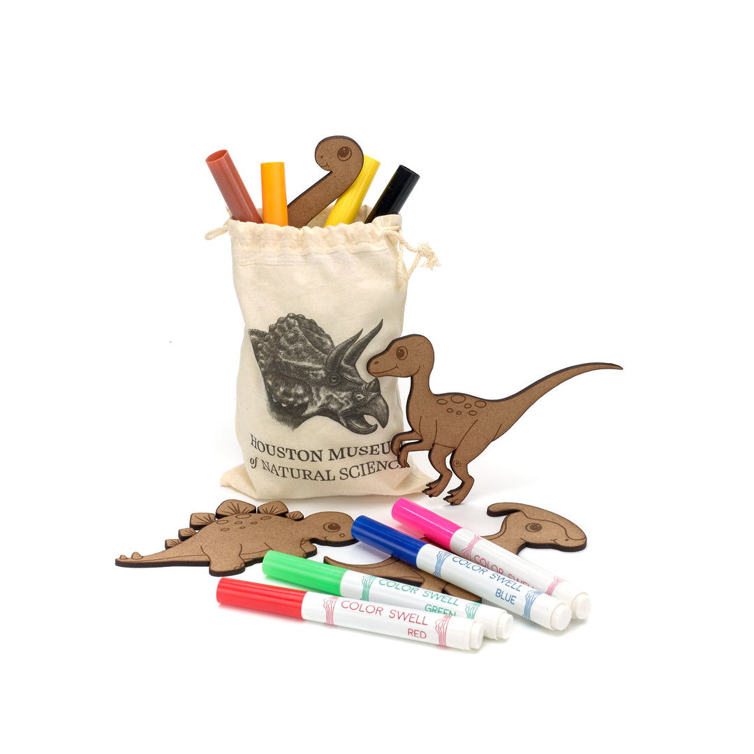 Wooden Dinosaur Coloring Kit