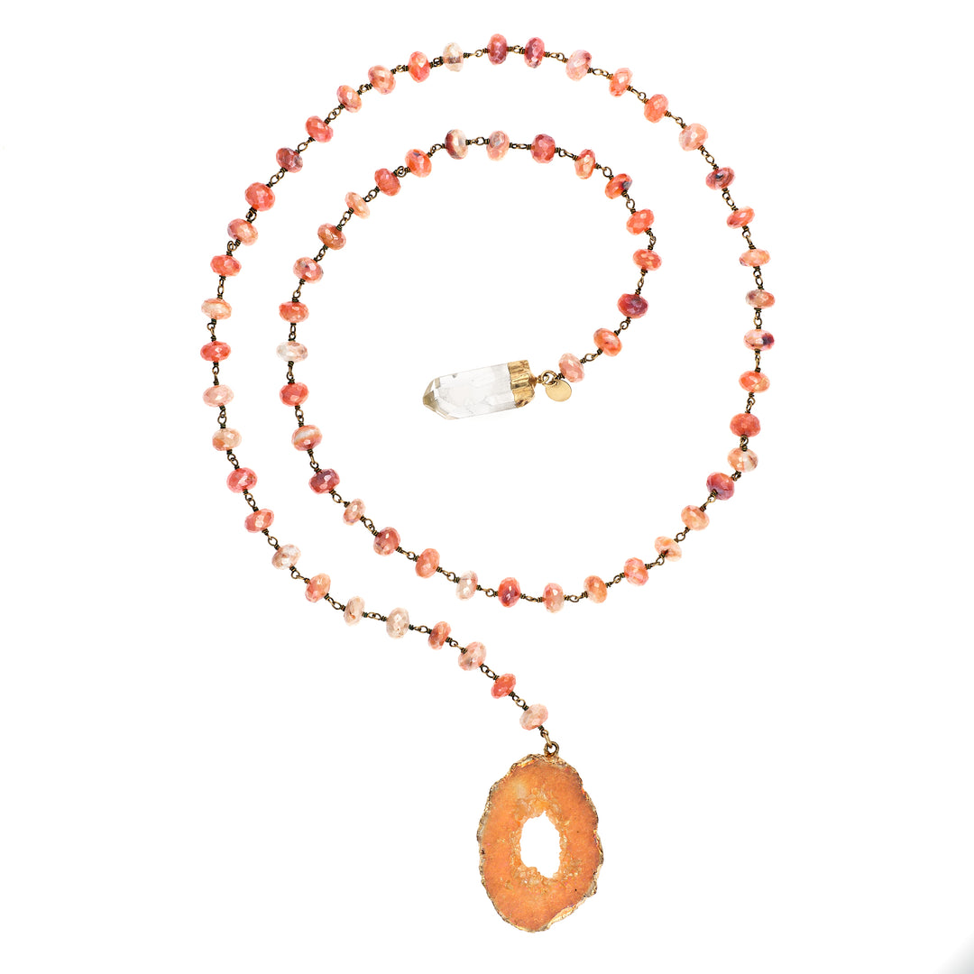 Geode & Quartz Lariat