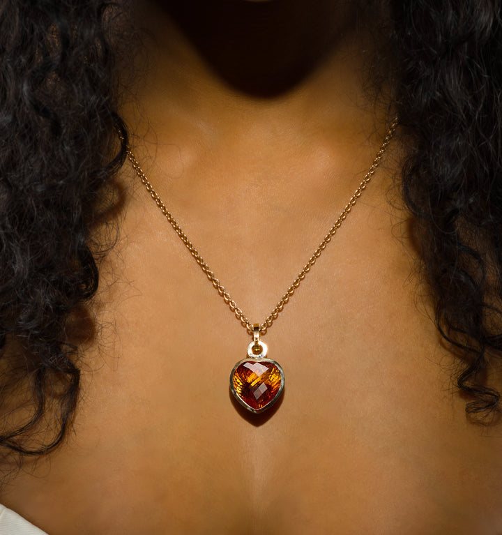"Heart of Citrine" Heart Pendant and Necklace