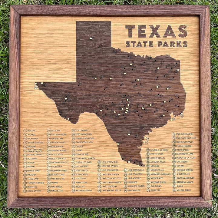 Texas State Park Push Pin Map