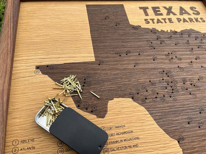 Texas State Park Push Pin Map