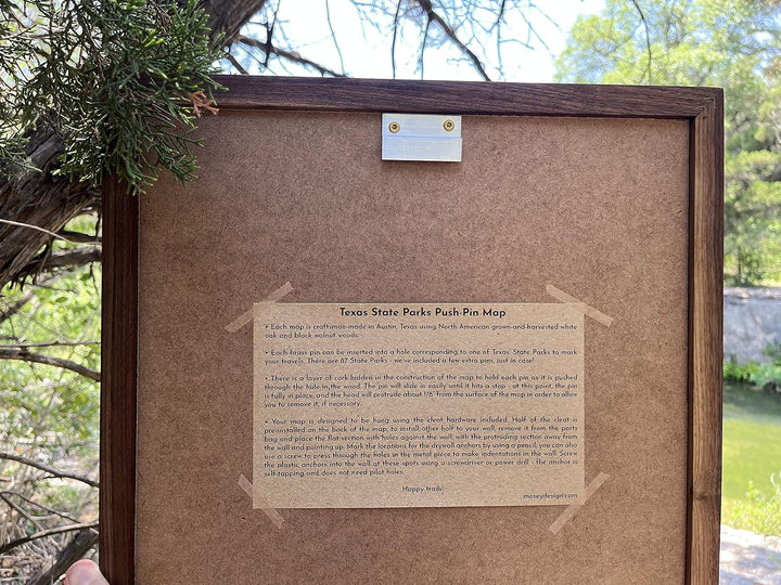 Texas State Park Push Pin Map