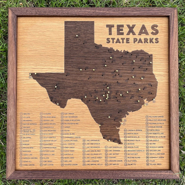 Texas State Park Push Pin Map
