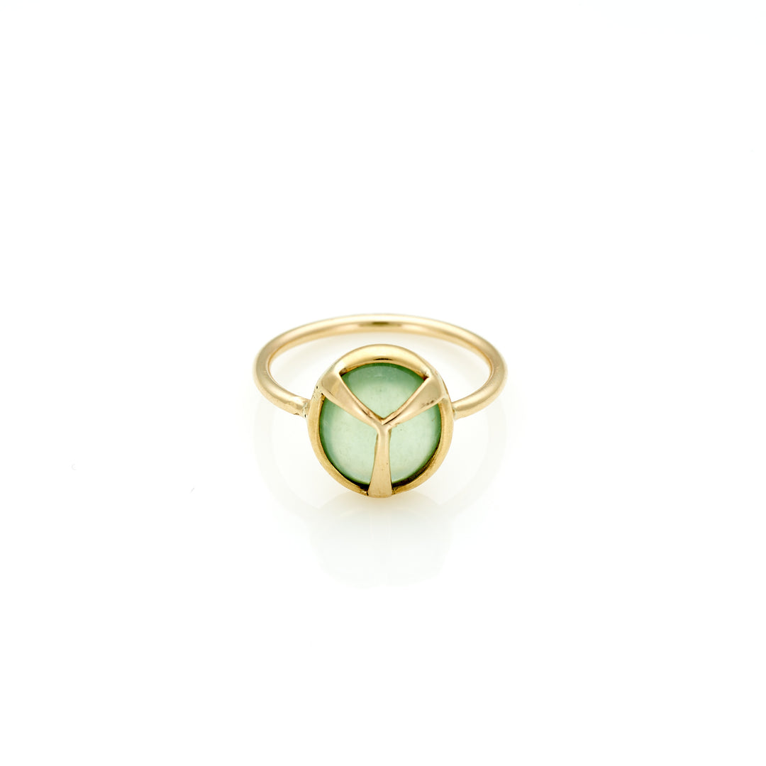 Lucky Scarab Prehnite Ring