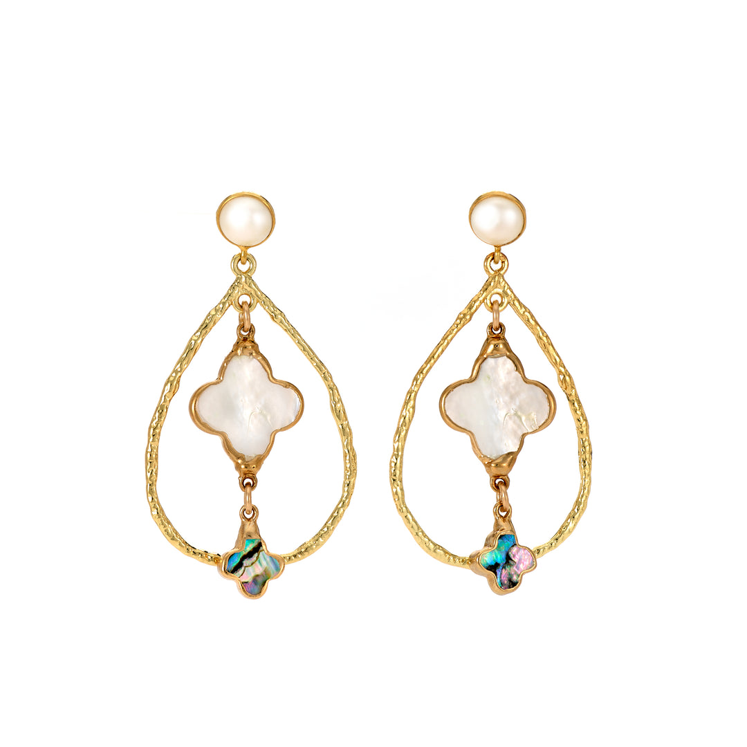 Mother of Pearl & Abolone Hoops