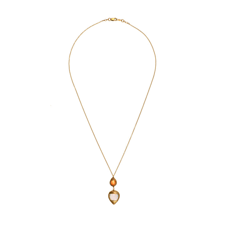 Spessartite Garnet & Opal Quartz Necklace