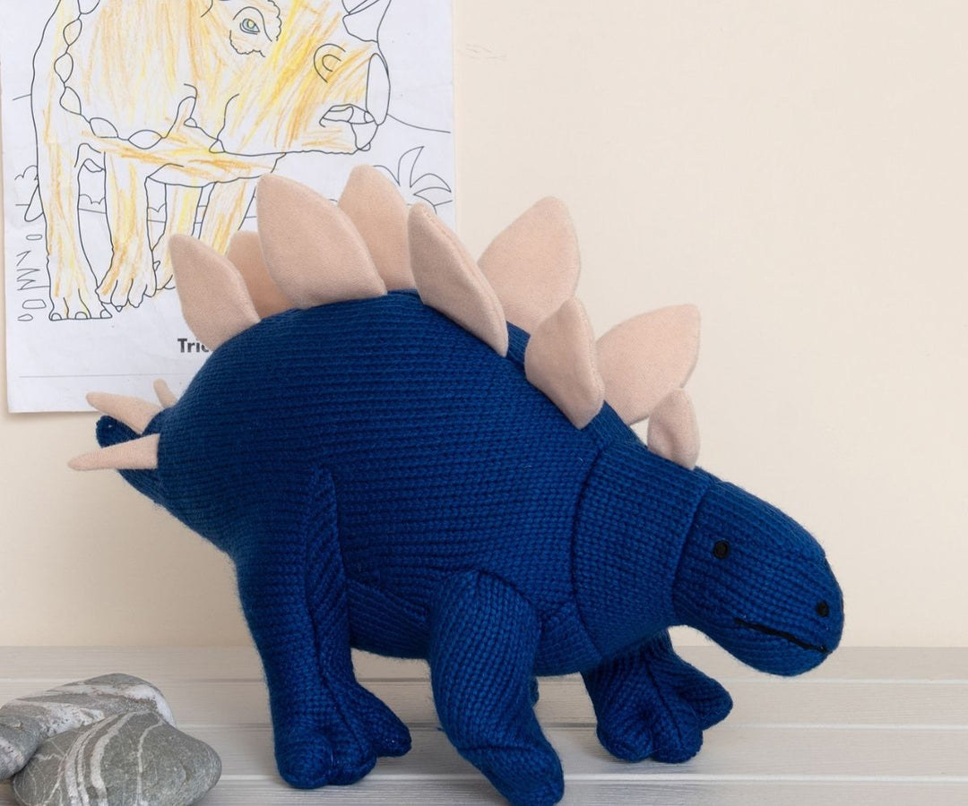 Blue Stegosaurus Knitted Plush Toy