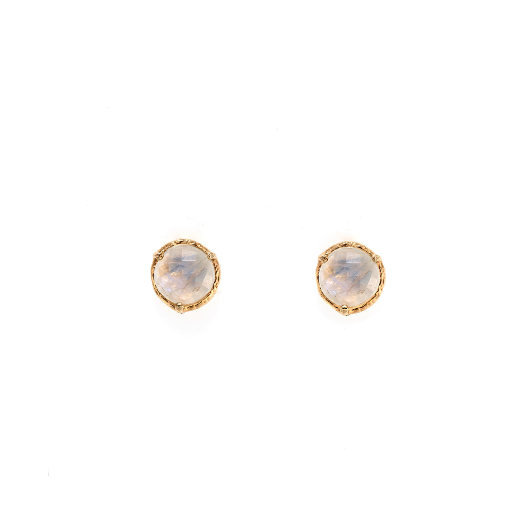 Rainbow Moonstone Post Earrings