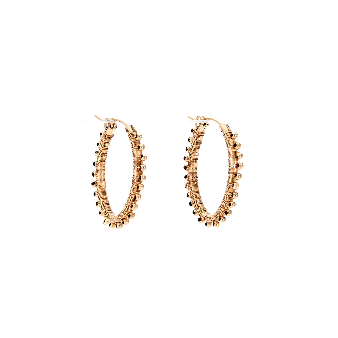 Gold Bead Hoop Earrings