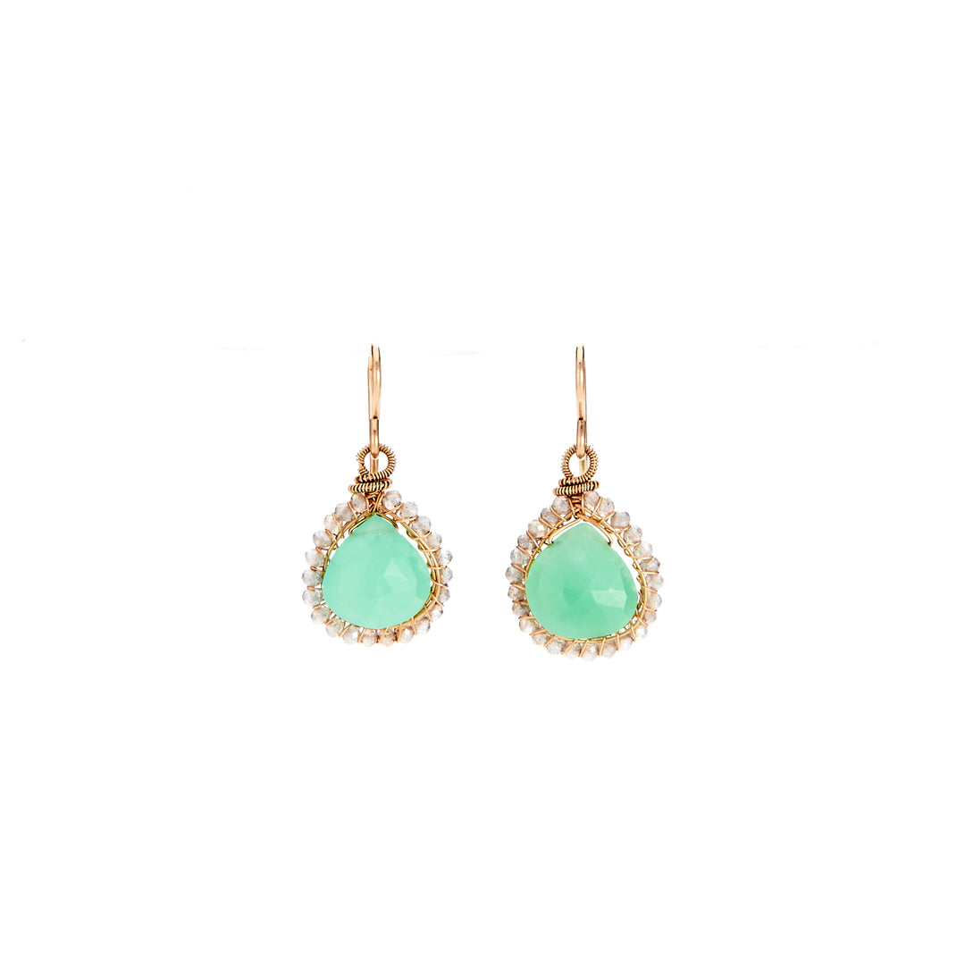 Chrysophrase & Labradorite Earrings
