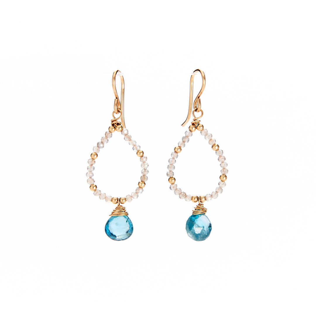 Blue Zircon Teardrop Earrings