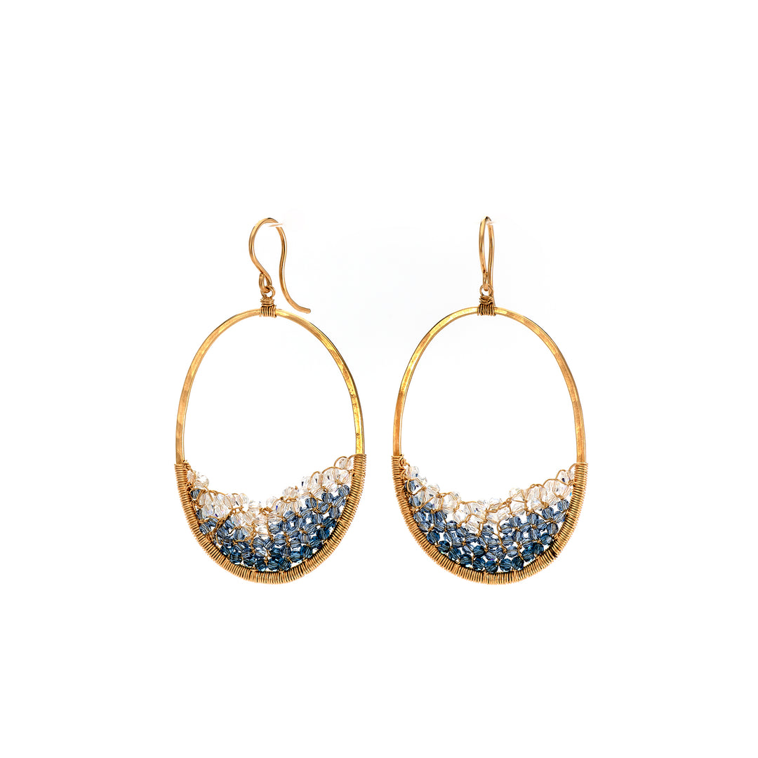 Denim Mix Crystal Earrings