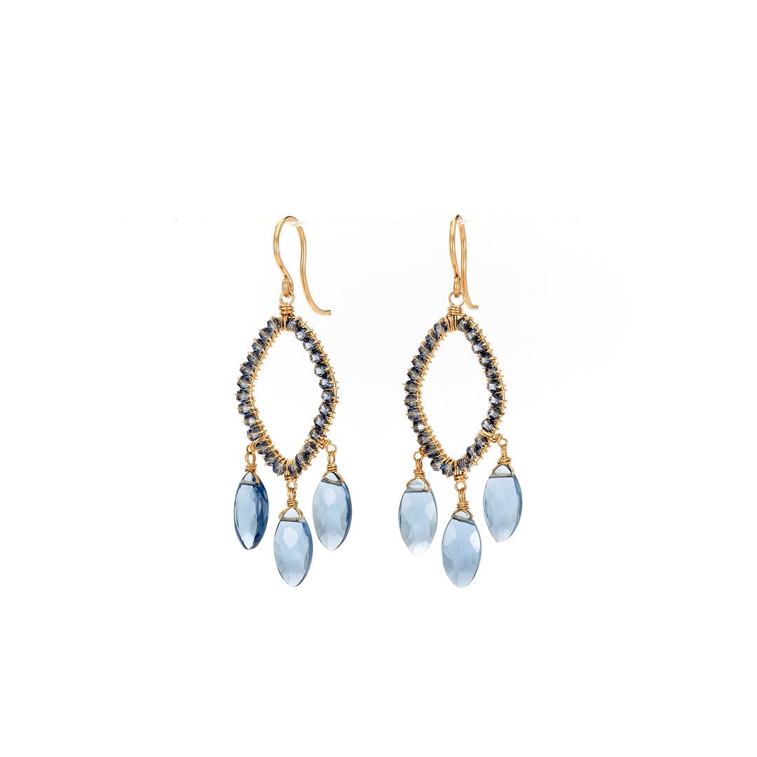 Denim Crystal Earrings