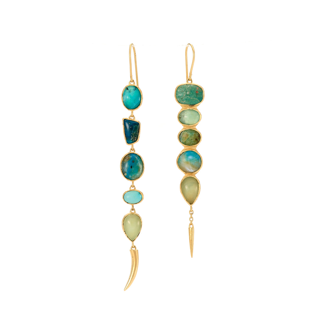 Multi Blue Stone Wabi-Sabi Mix-Match Earrings