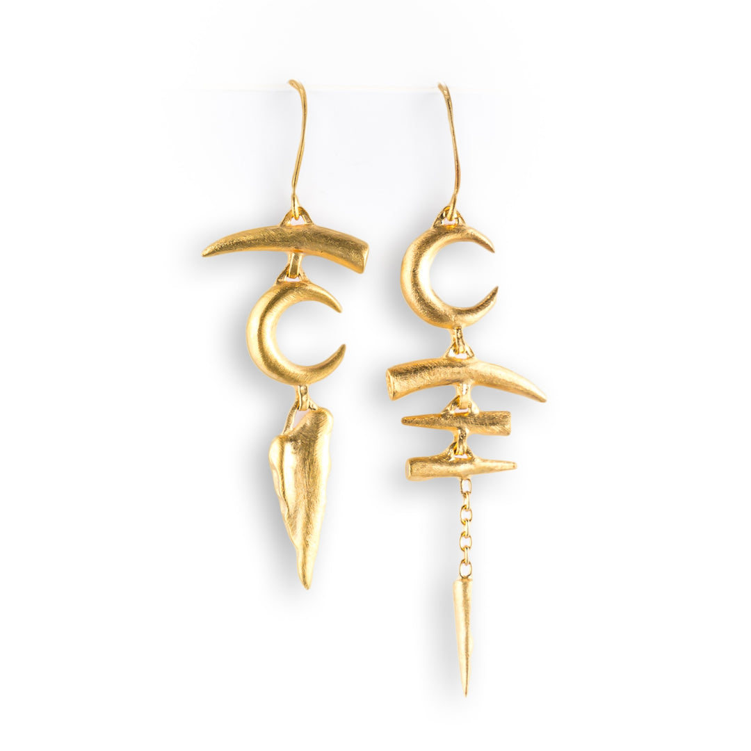 Lunar Spike Wire Mix Earrings