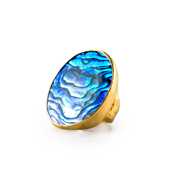 Blue Paua Shell Ring