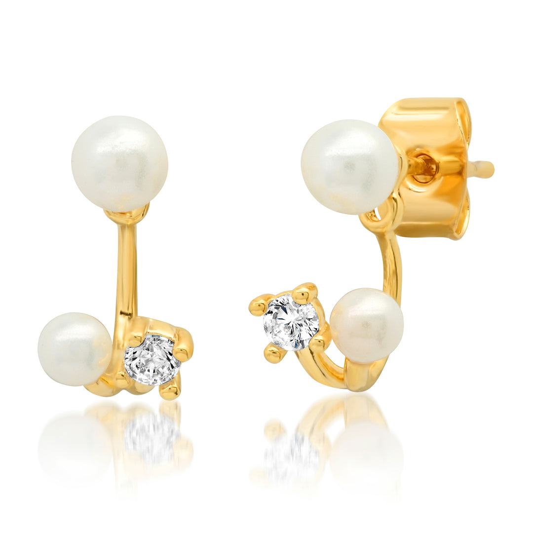 Pearl Post with Pearl Jacket Earrings