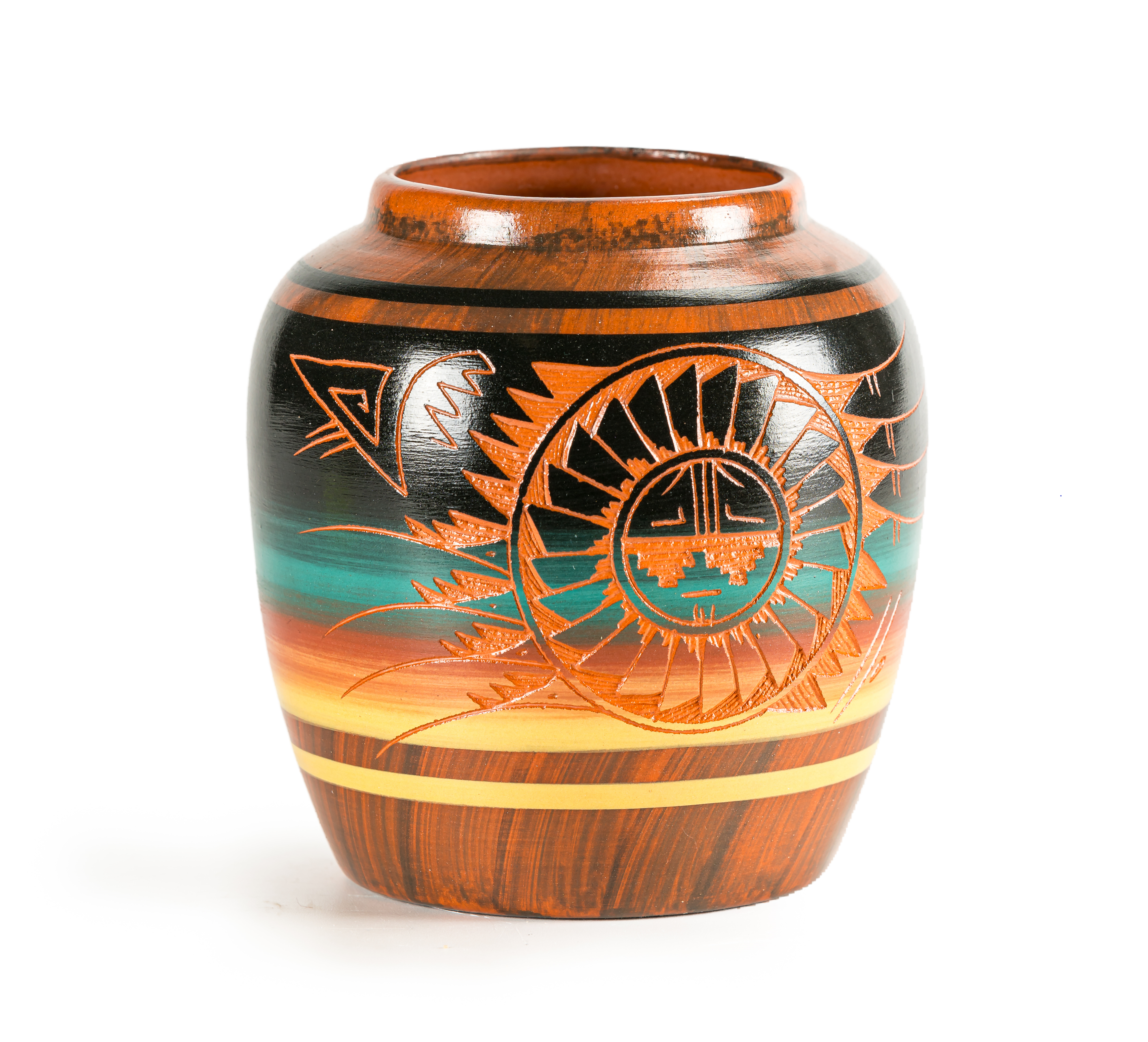 Storyteller Hand Etched Pottery, Mitchell Blackhorse – Houston