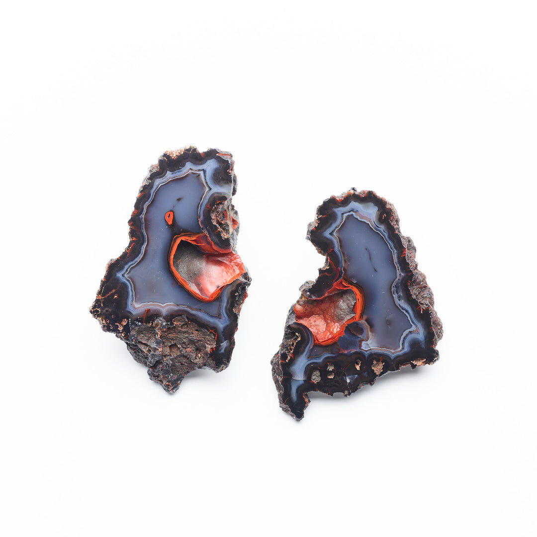 Red Fox Agate Pair